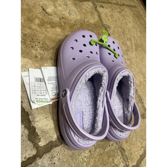 New‎ CROCS Mens 12 CLASSIC LINED CLOG 203591-50P LAVENDER UNISEX - Picture 2 of 4
